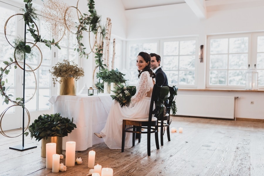 Idées pour un mariage élégant en vert et or
