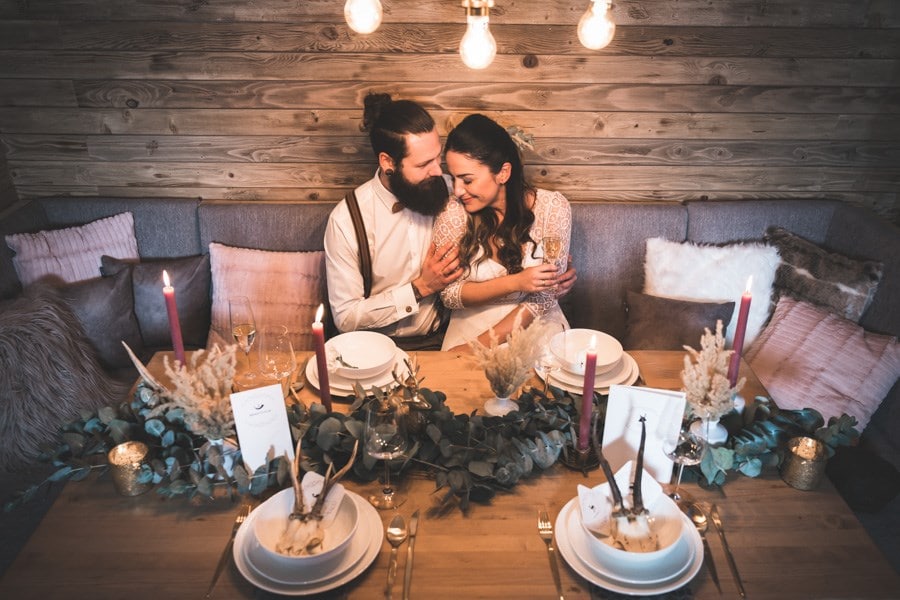 Idée pour un mariage en chalet au glamour bohème