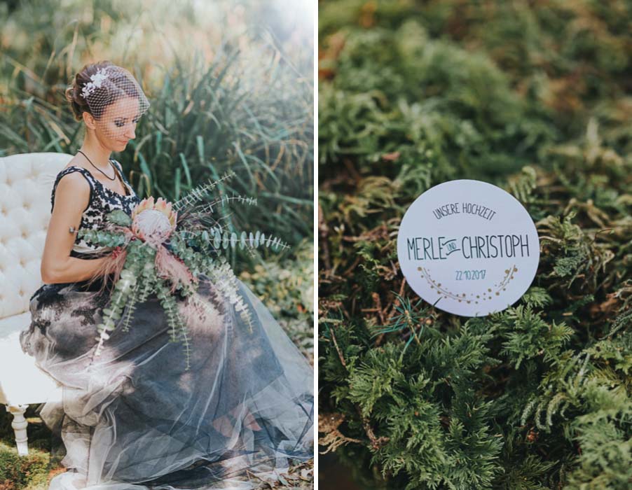 inspiration-mariage-vintage-nature-mousse-rose-vert-noir-protea