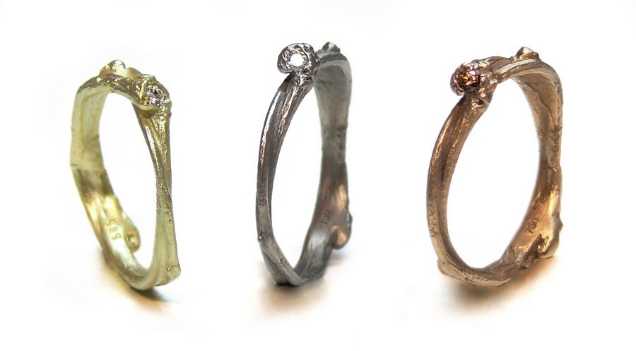 Des alliances originales : la collection de FINgerglück sous le signe de la nature.