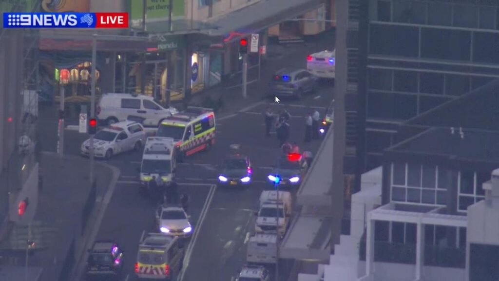Instante de la retransmisión en directo de la televisión australiana Nine News Sydney.