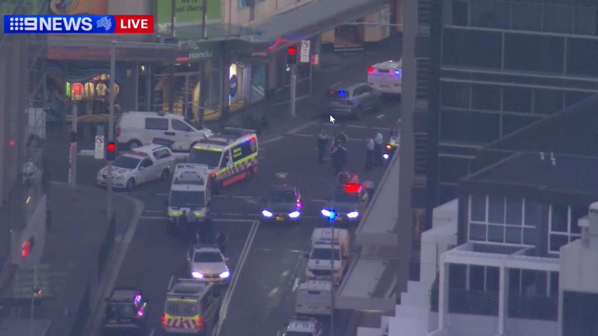 Instante de la retransmisión en directo de la televisión australiana Nine News Sydney.