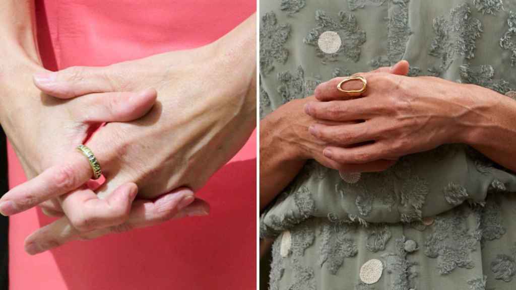Mains de Doña Letizia avec les bagues « coreterno » et « Karem Hallam »