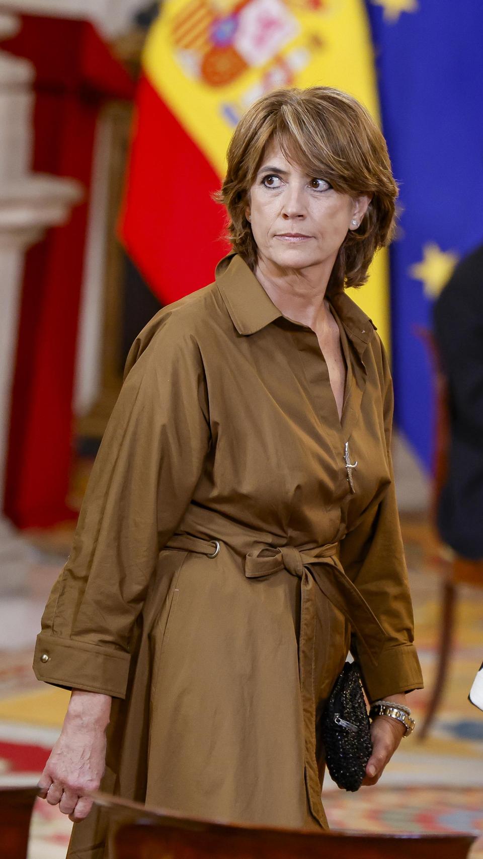 Dolores Delgado, ce mercredi, au Palais Royal de Madrid.
