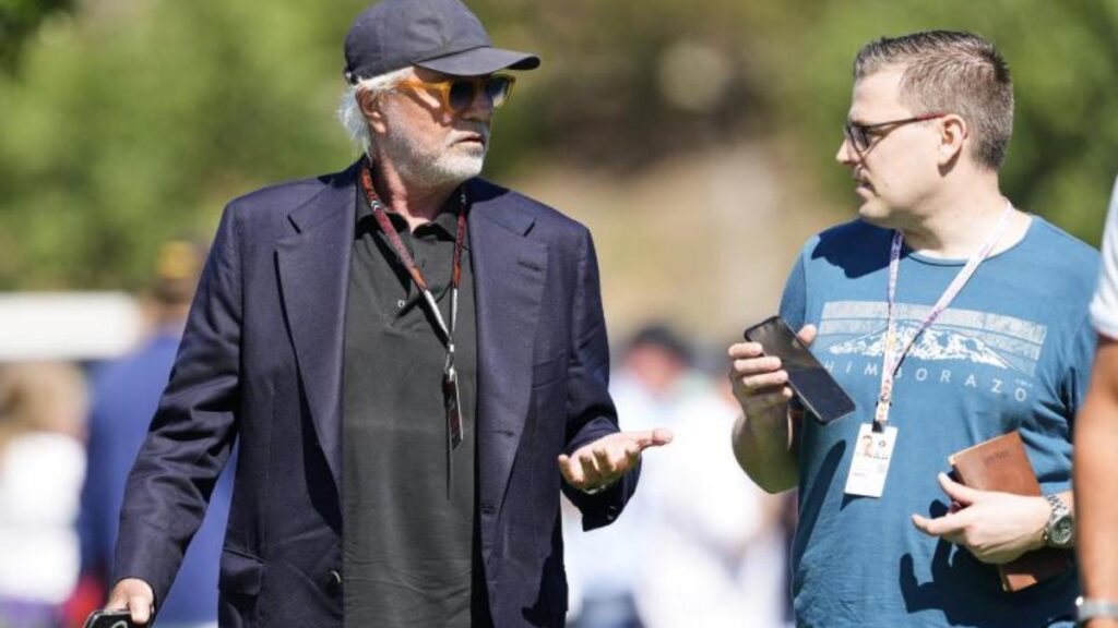 El italiano Flavio Briatore, a su llegada el Circuito de Barcelona-Catalunya, este viernes.