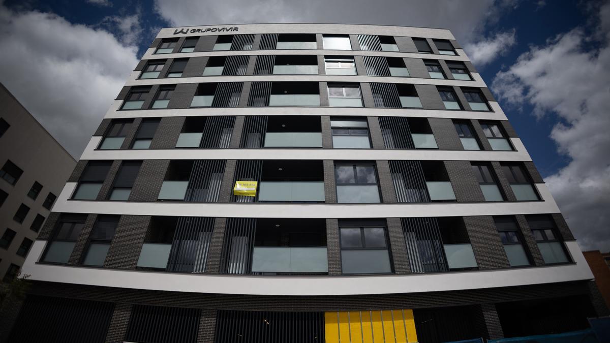 Un bloque de viviendas en construcción en Madrid.