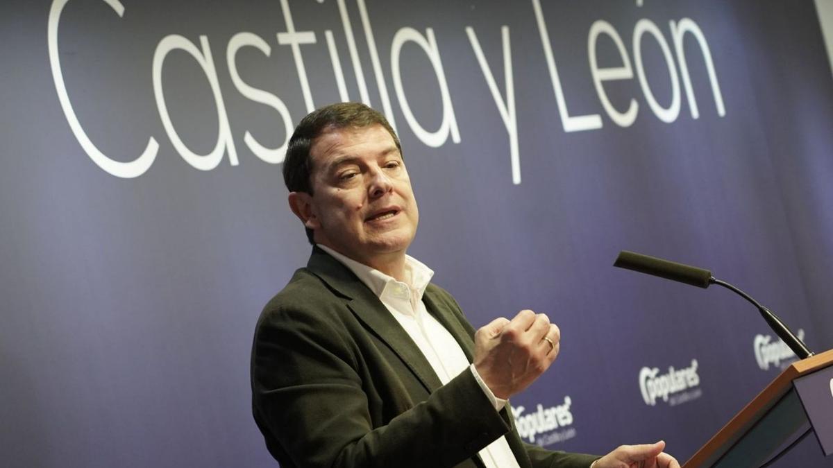 El presidente del PP de Castilla y León, Alfonso Fernández Mañueco, en el comité ejecutivo autonómico del PPCyL.