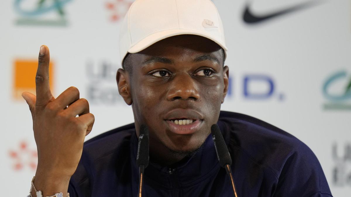 Aurelien Tchouameni, durante la rueda de prensa.