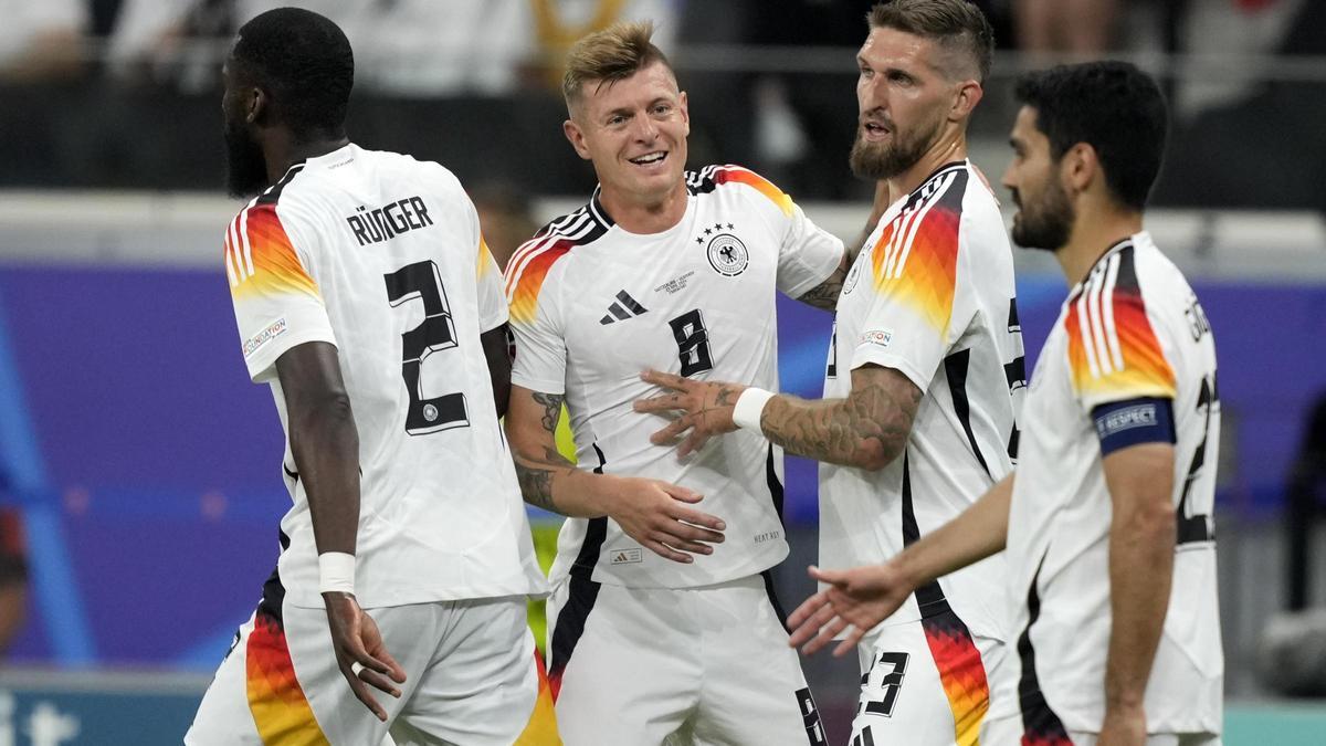 Rüdiger, Kroos, Andrich et Gündogan, à la fin du duel contre la Suisse