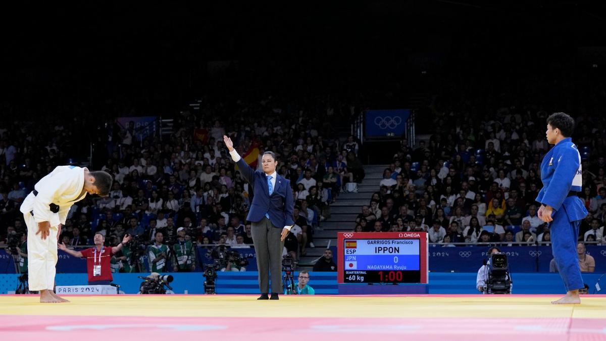 Garrigós y Nagayama, en el combate de cuartos.