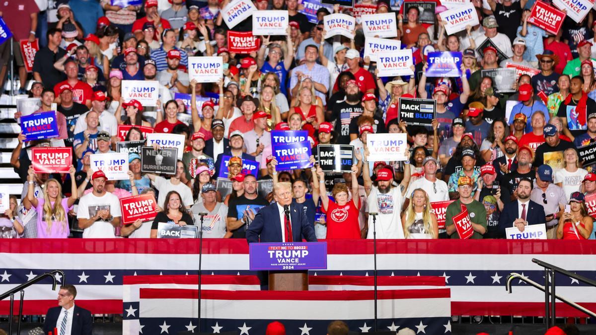 Donald Trump, en un mitin en Charlotte, Carolina del Norte.