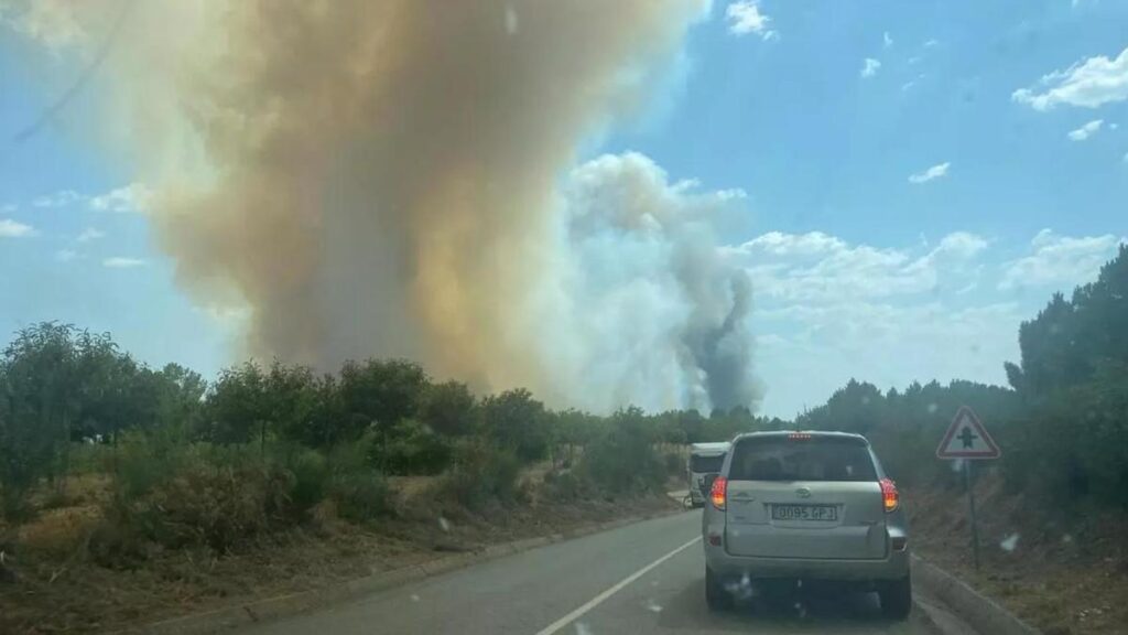 Alarma en Alcañices ante la cercanía de un fuego en la Raya portuguesa