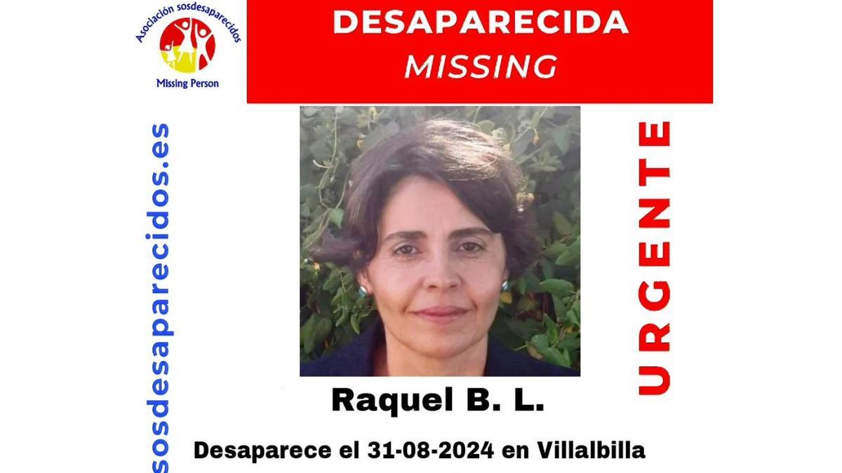 Cartel con la imagen de Raquel, cuando era una mujer desaparecida.