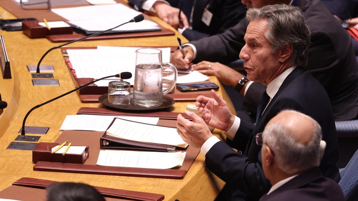 El secretario general de los Estados Unidos, Antony Blinken, durante la Asamblea General de la ONU.