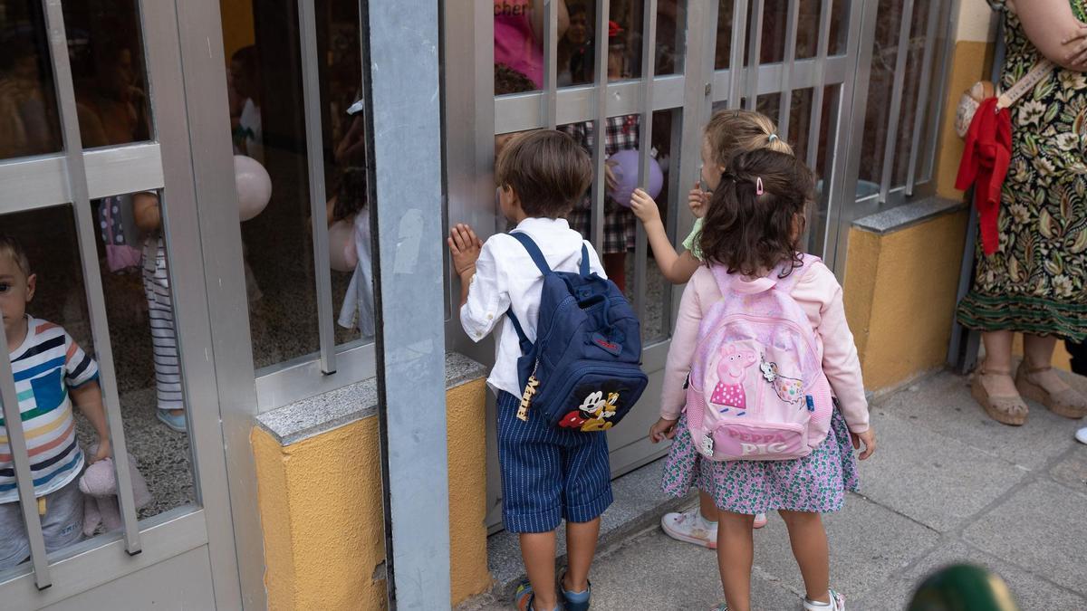 Primer día de clase en Zamora el curso pasado.