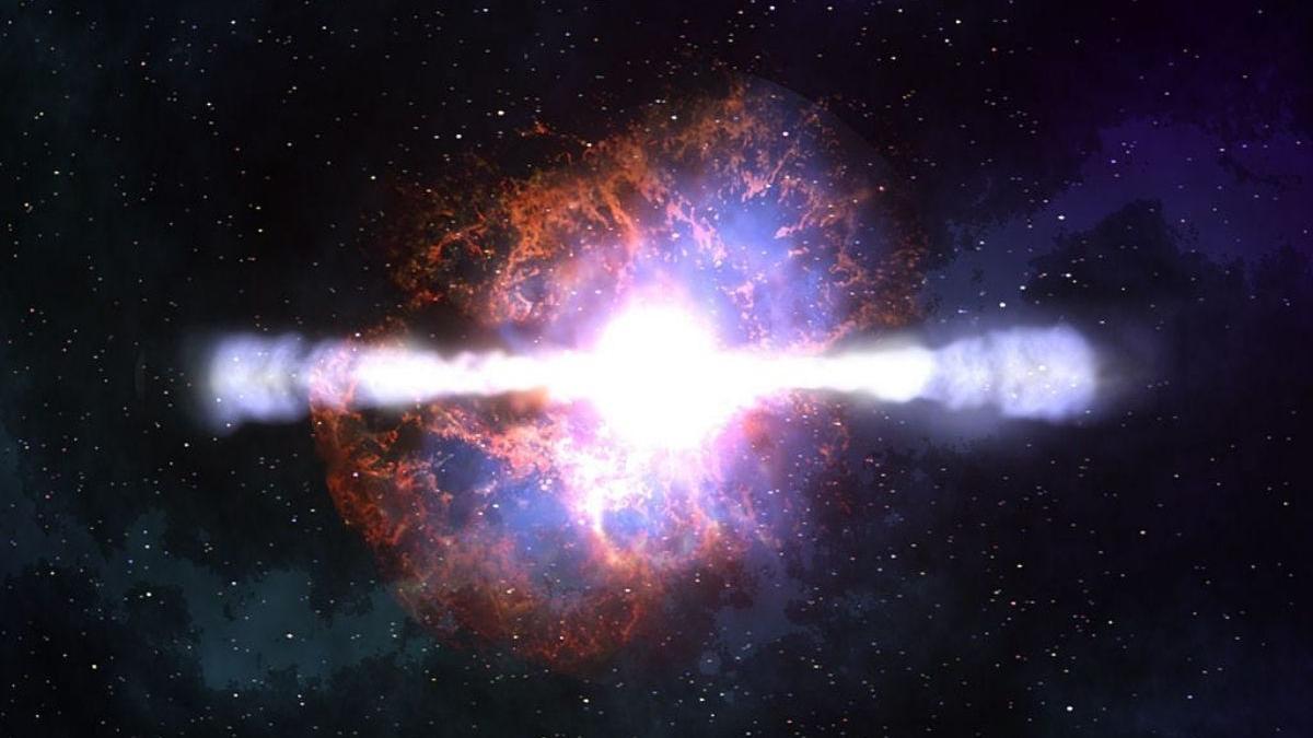 Recreación artística de una supernova: estas enormes explosiones “bombardearon” la Tierra con radiación, que tiene implicaciones para el desarrollo de la vida en nuestro planeta.