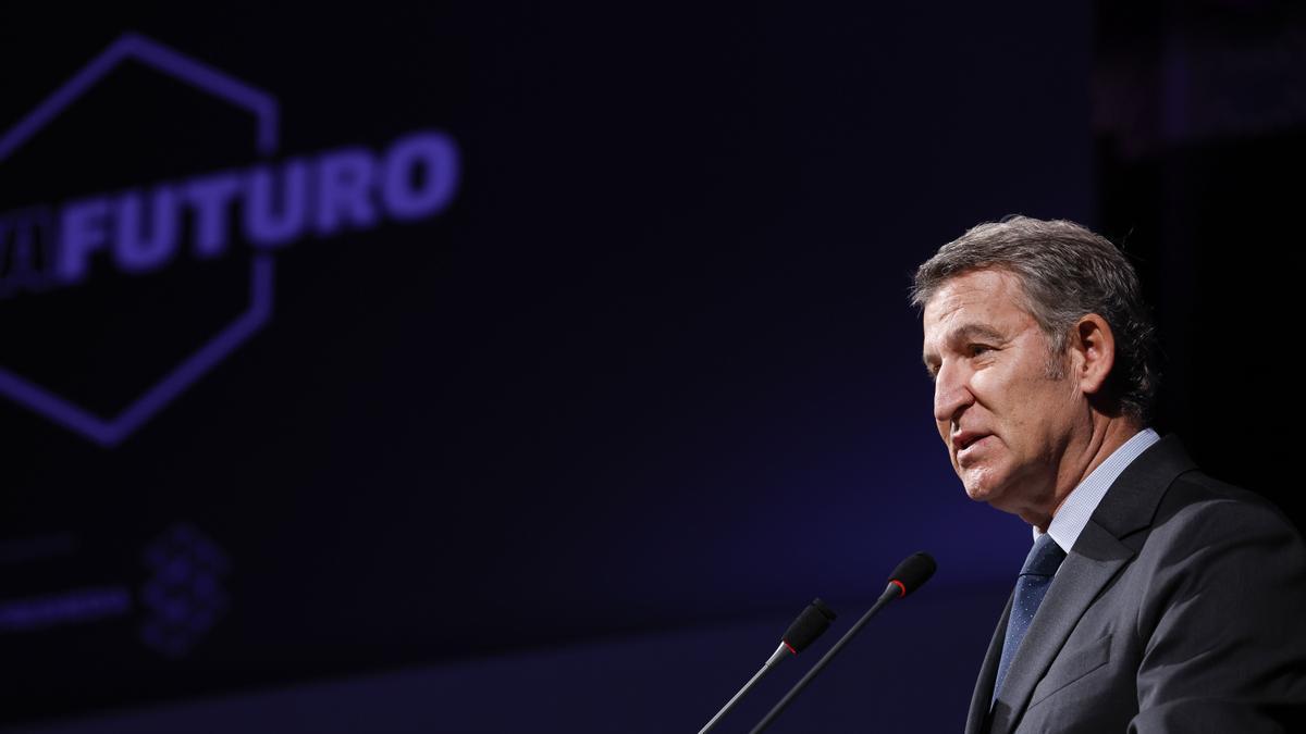 Feijóo, este martes, en el Ateneo de Madrid.