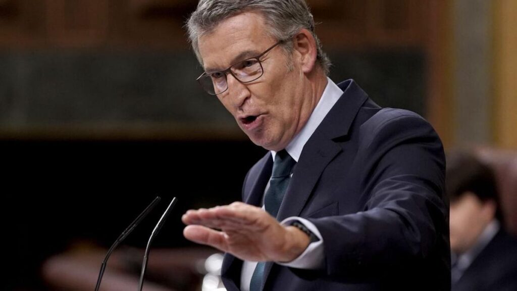 Alberto Núñez Feijóo, durante una intervención en el Congreso.