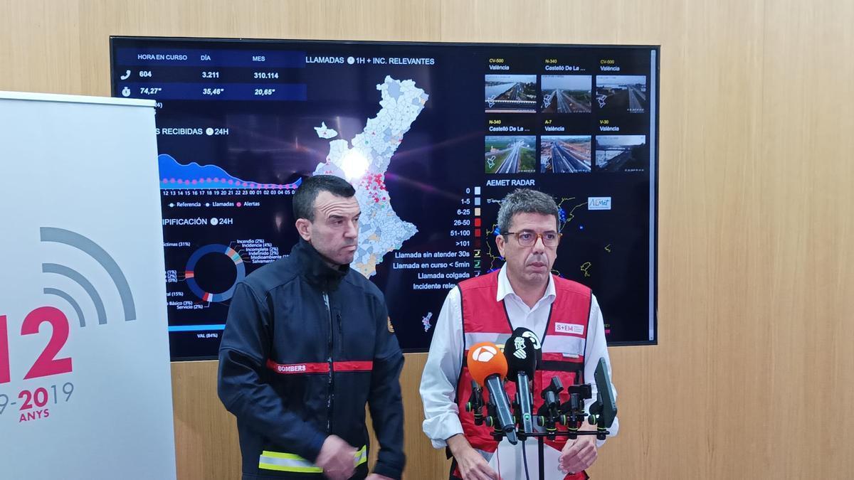 Mazón y Mompó, en la comparecencia de hoy para hablar de las ayudas a los afectados por la DANA.