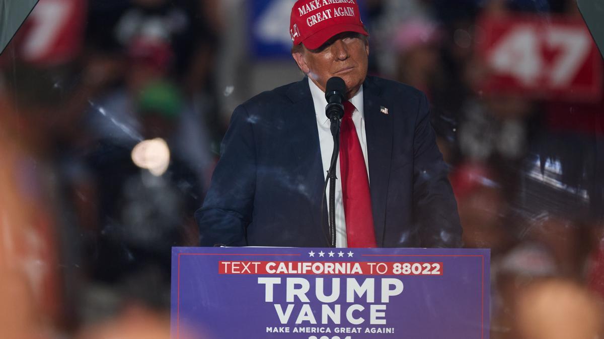 Donald Trumo en el mitin electoral en Coachella, California