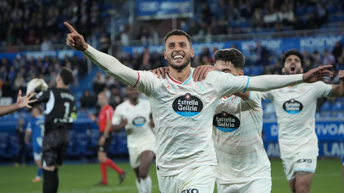 Amallah celebra su gol ante el Alavés.
