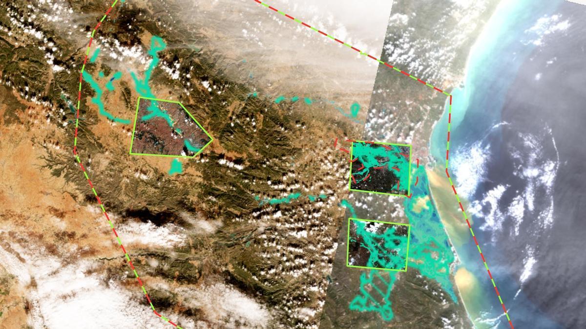 La zona inundada por la Dana captada por Coperinicus