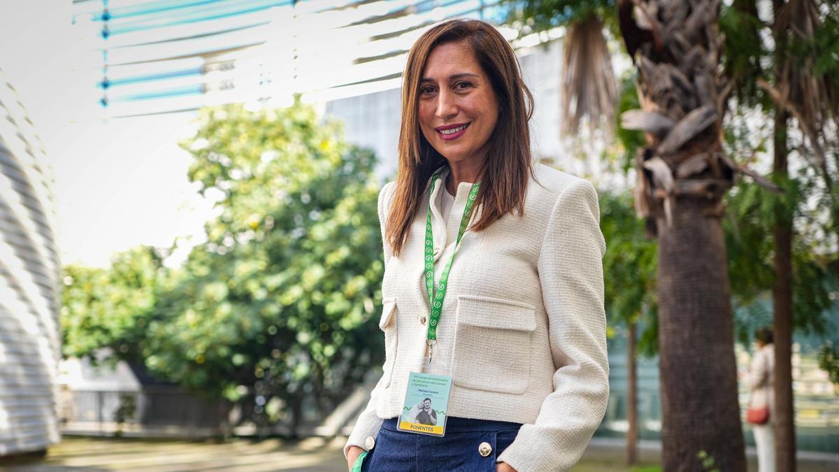 Mariola Cerezo, paciente oncológica, en el Palacio de Congresos de Badajoz.