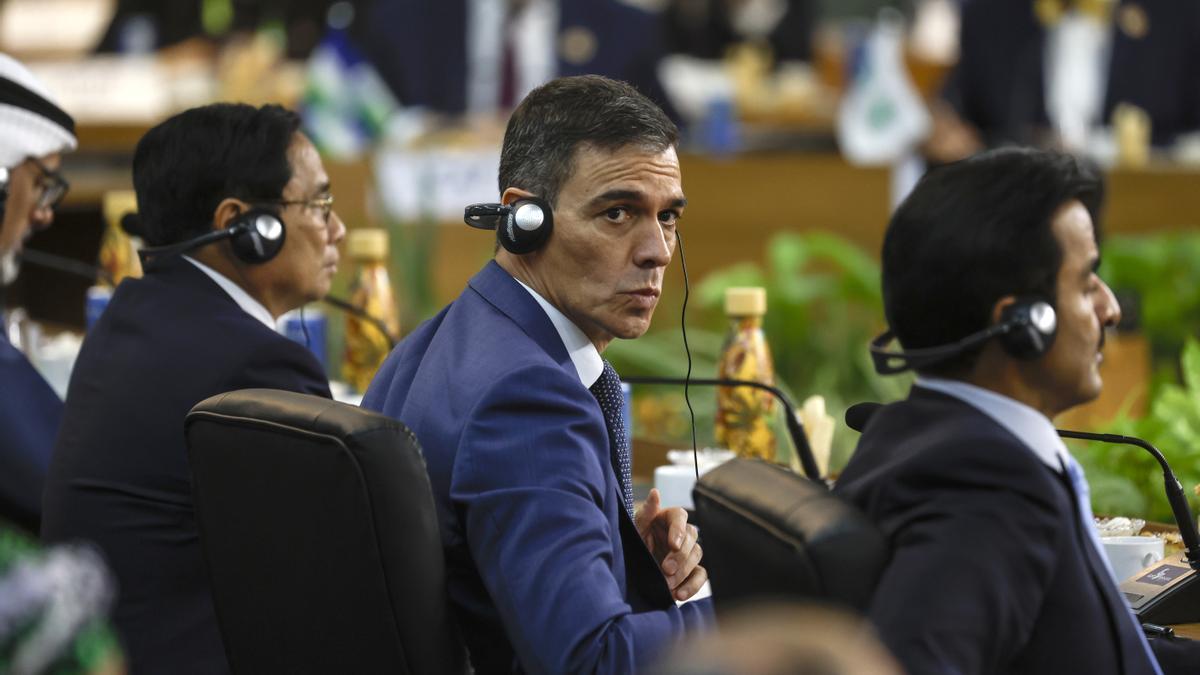 El presidente del Gobierno, Pedro Sánchez, este lunes durante la cumbre del G20 en Río de Janeiro (Brasil).