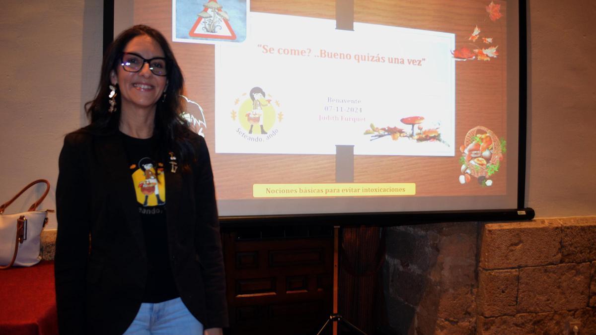 Judith Furquet, en las Jornadas Micológicas de Benavente.