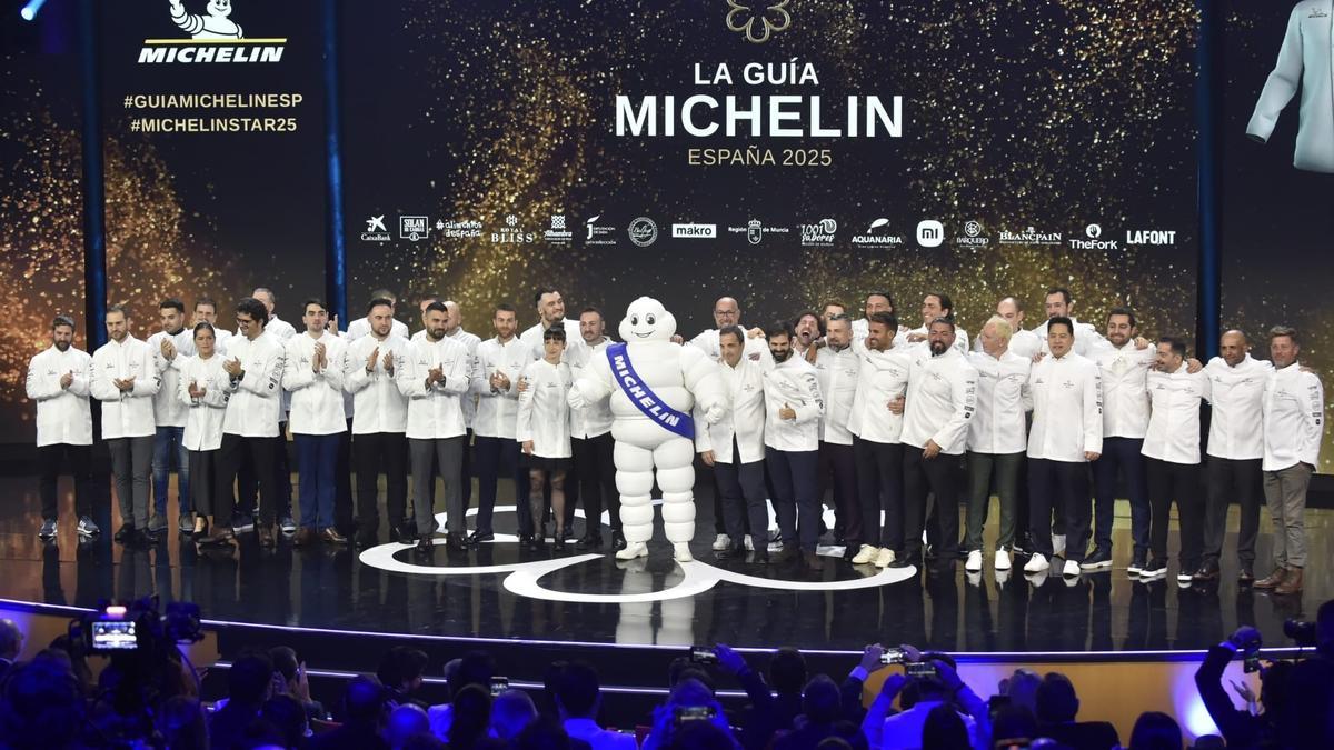 Los premiados, durante la gala de lso Premios Michelin.