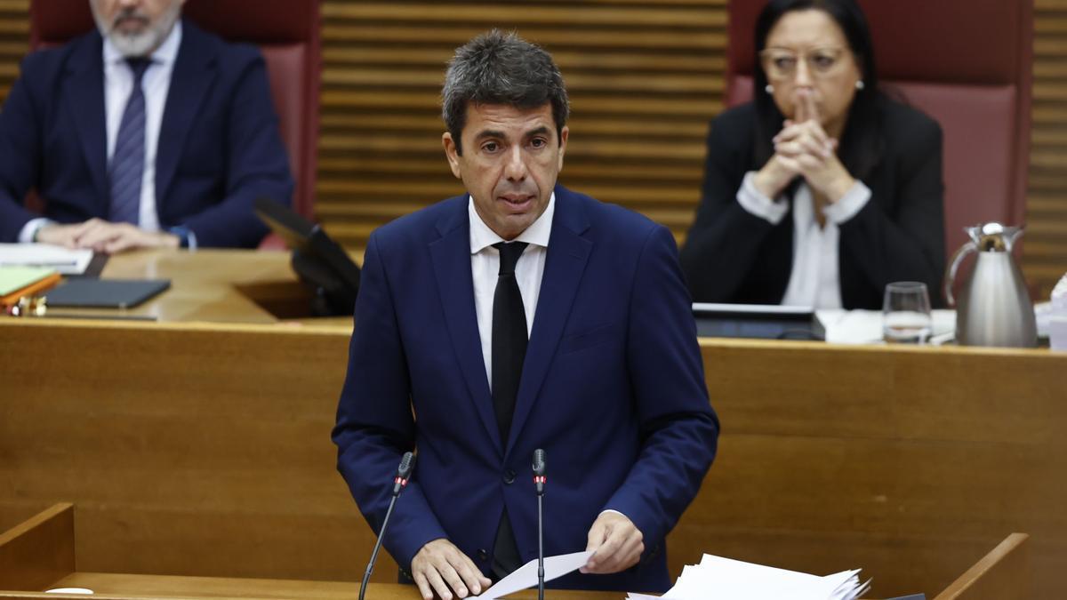 Comparecencia de Carlos Mazón en las Corts.