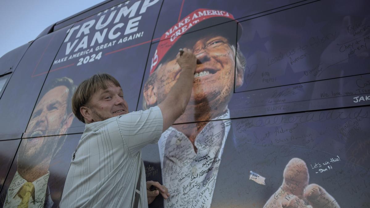 Simpatizante de Trump durante un mitin en Pensilvania