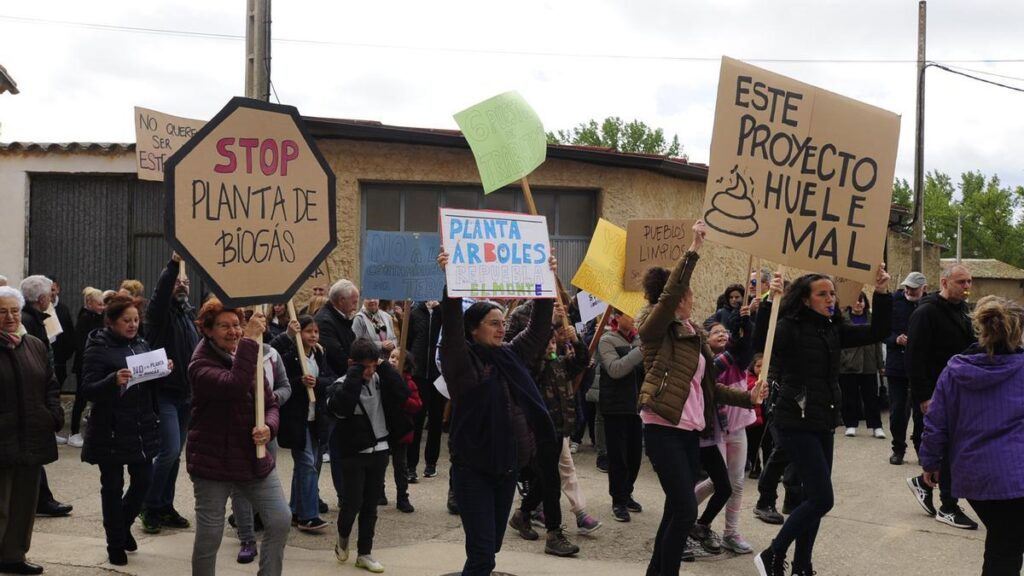 Vega de Tera durante una de sus manifestaciones en contra la planta de biogás