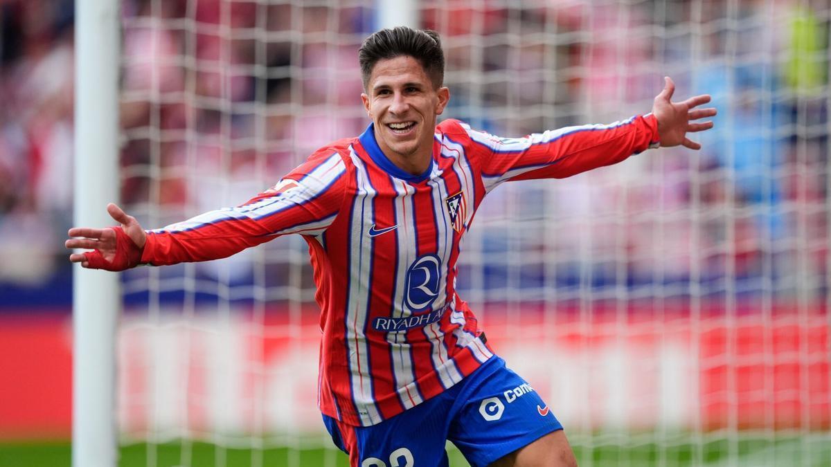 Giuliano Simeone celebra un gol con el Atlético ante Las Palmas