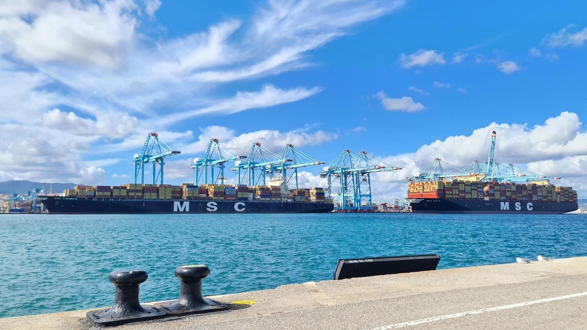 Buques de contenedores en el Puerto de Algeciras (Cádiz).