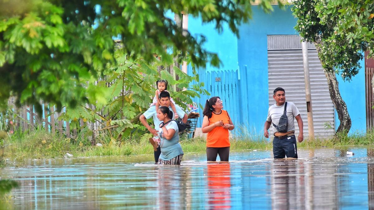 Efectos de las fuertes lluvias en Bolivia.