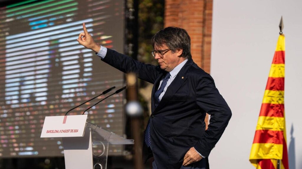 Carles Puigdemont, durante su reaparición en Barcelona el pasado 8 de agosto.