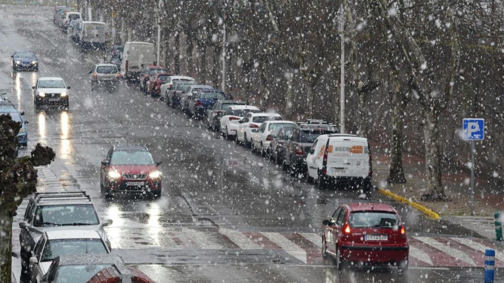 Nieve en Ponferrada (León).