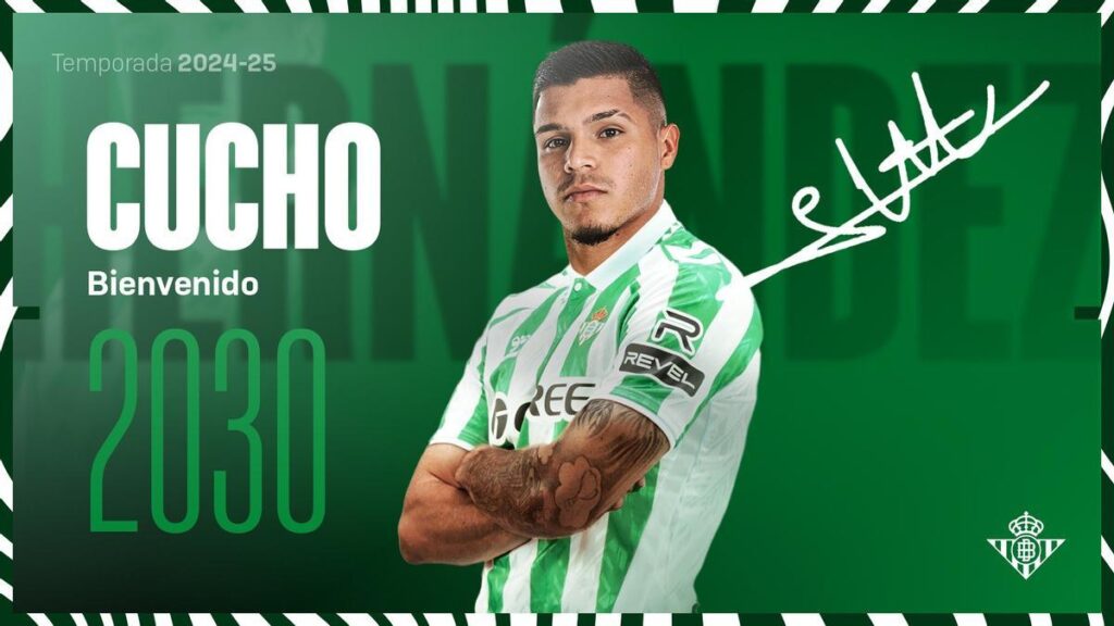 El Real Betis refuerza su delantera con el 'Cucho' Hernández.