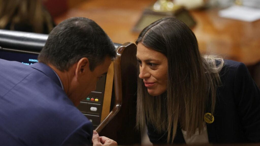 Pedro Sánchez y Míriam Nogueras, en el Congreso en una imagen de archivo.