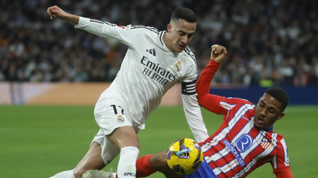 Lucas Vázquez, en un momento del Real Madrid - Atlético.