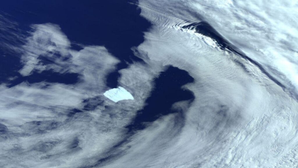 Una imagen de A23a, captada por los satélites Sentinel-3 de Copernicus el 28 de enero de 2025.