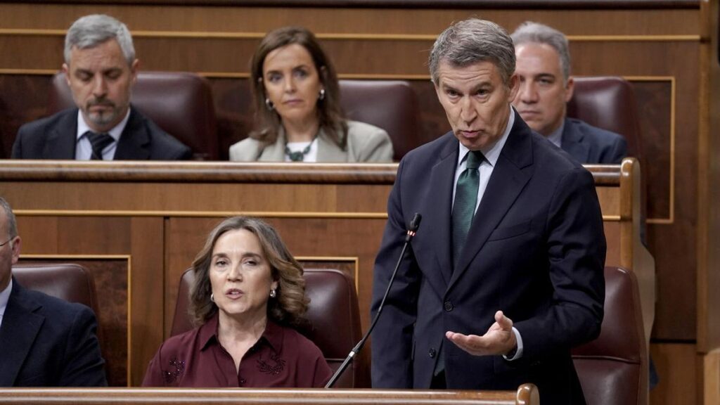 Madrid. 26.02.2025. Alberto Núñez Feijóo. Sesión de control al Gobierno en el Congreso de los Diputados