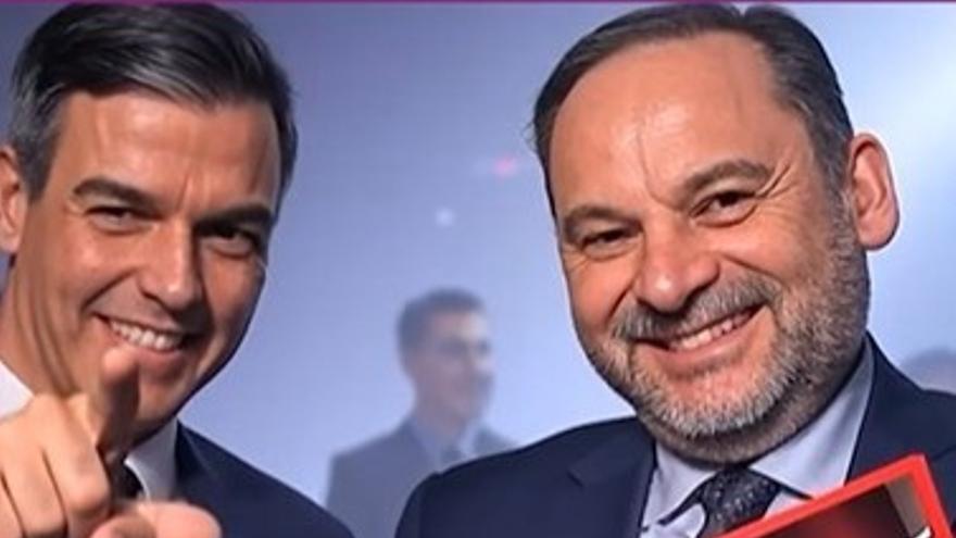 Sánchez y Ábalos, una imagen creada por IA por el PP.