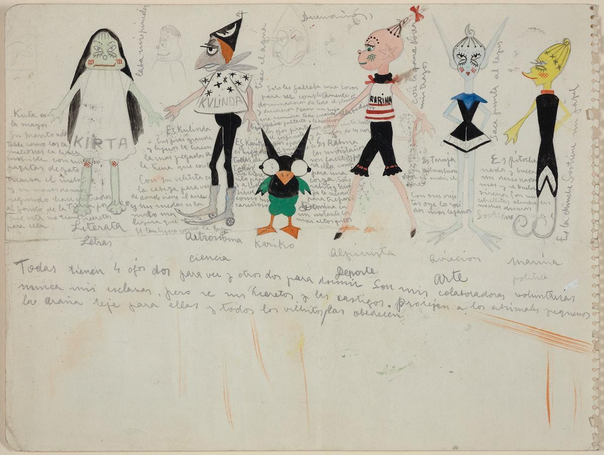 Croquis pour les sorcières et leurs qualités créées par Delhy Tejero.