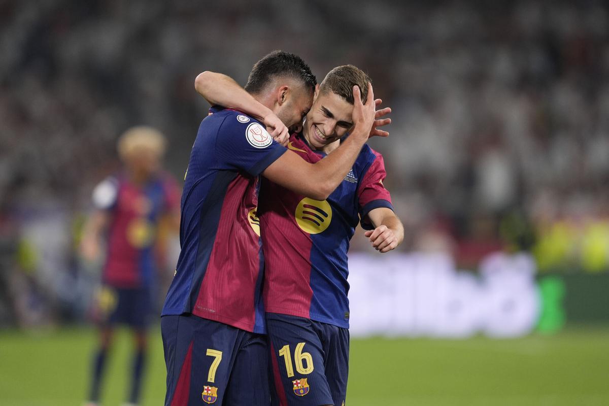 Ferran Torres du FC Barcelone célèbre un but lors de la Coupe d'Espagne, Copa Del Rey, le dernier match de football disputé entre le FC Barcelone et le Real Madrid au stade LaTuja le 26 avril 2025 à Séville, en Espagne. AFP7 04/26/2025 uniquement pour une utilisation en Espagne. Joaquin Corchero / AFP7 / Europa Press; 2025; Football; Sport; Zsoccer; Zsport; FC Barcelone vs Real Madrid - Final Copa del Rey;