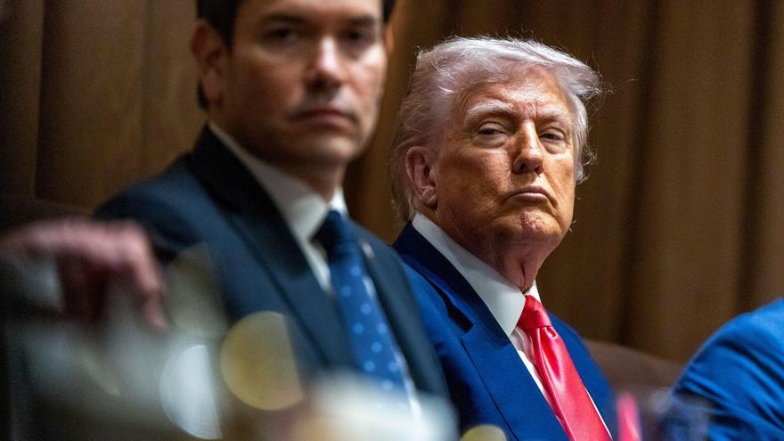 El secretario de Estado, Marco Rubio, y el presidente de Estados Unidos, Donald Trump.