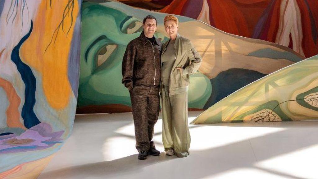Francesca Thyssen et Markus Reymann sur une photographie du musée qu'ils dirigent.