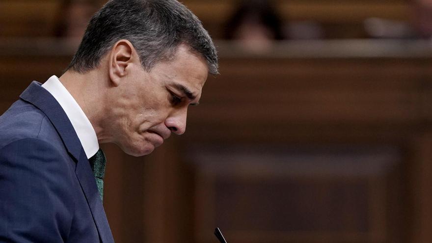 El presidente del Gobierno, Pedro Sánchez, durante una comparecencia en el Congreso de los Diputados.