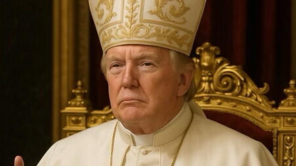 Donald Trump vestido de Papa